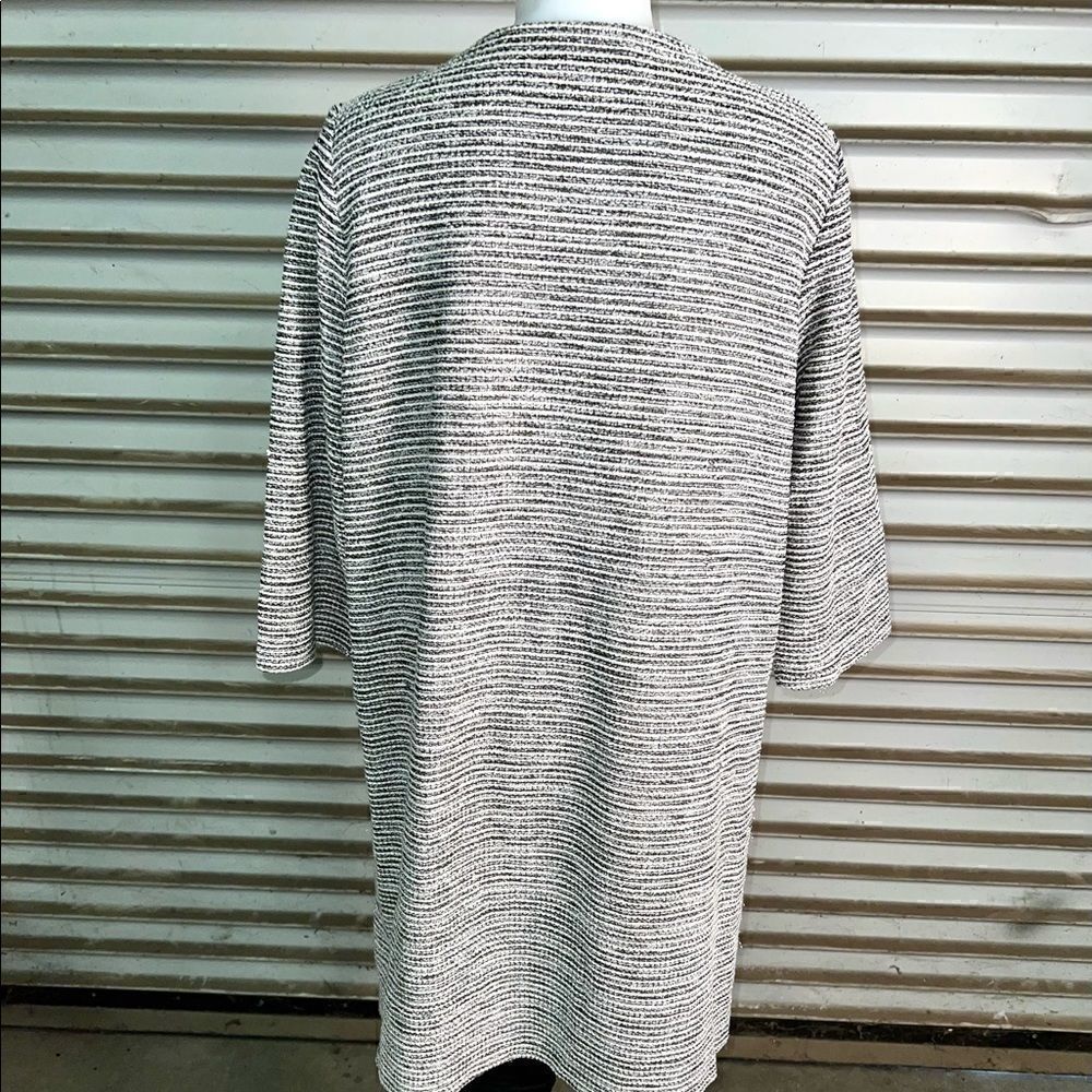 MSK black, white and silver metallic thread A Line dress with faux pockets - Picture 2 of 11